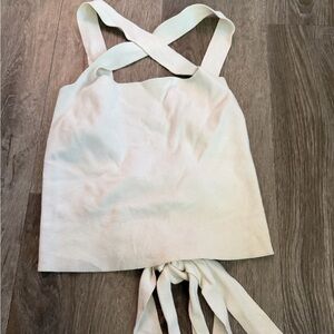 Lush Cream Cross-Back Crop Top